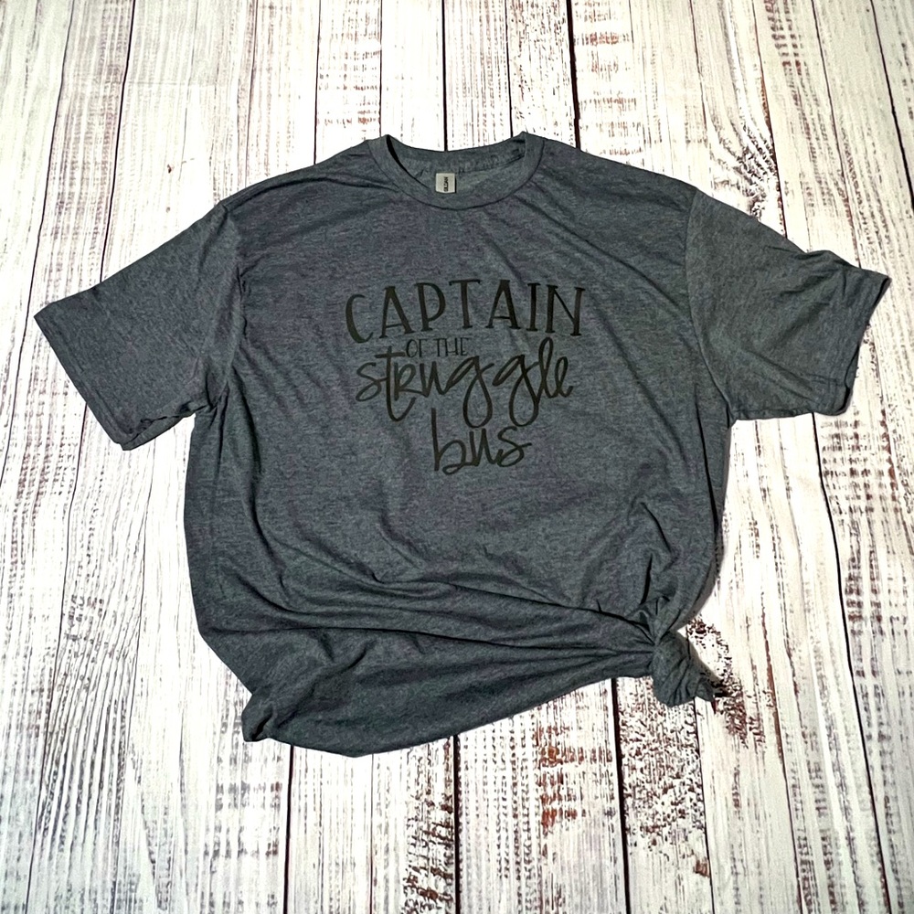 Captain of the Struggle Bus, Heather Indigo, XL, Hand Crafted - Picture 2 of 4